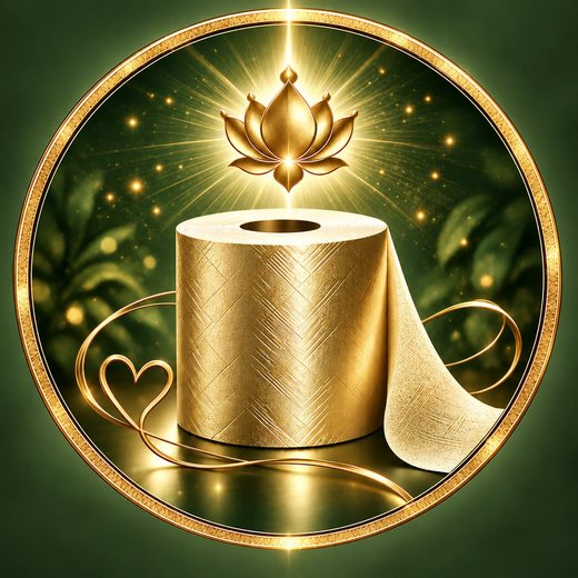Goldene Toilettenpapierrolle – das Sinnbild für das spielerische Entlarven des Egos